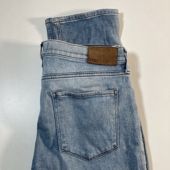 Paige Men's Federal Jeans 34x33 Blue Straight Stretch Denim Light Wash Pruitt - Picture 1 of 12